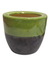 Two-Tone Green & Charcoal Ceramic Planter