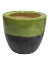 Two-Tone Green & Charcoal Ceramic Planter