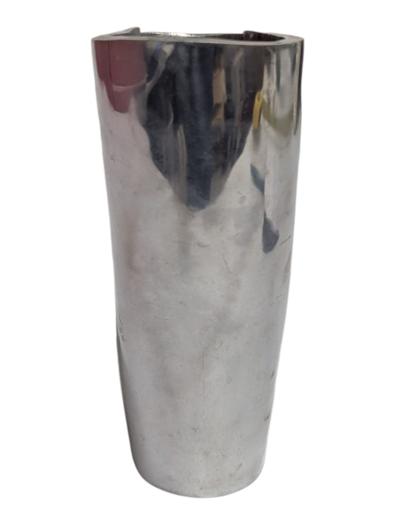 Modern Sculptural Polished Aluminum Vase