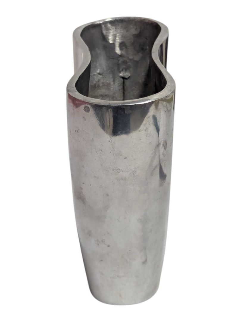 Modern Sculptural Polished Aluminum Vase
