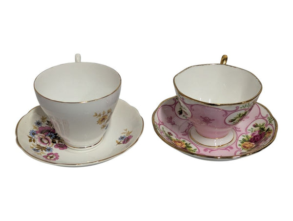 Vintage English Bone China Teacup & Saucer Lot