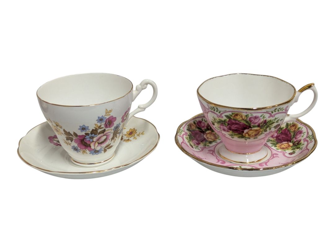 Vintage English Bone China Teacup & Saucer Lot