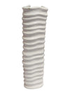 White Wavy Ribbed Ceramic Vase
