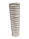 White Wavy Ribbed Ceramic Vase