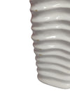 White Wavy Ribbed Ceramic Vase
