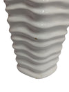 White Wavy Ribbed Ceramic Vase