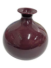 Burgundy Round Art Glass Vase