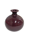 Burgundy Round Art Glass Vase