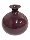 Burgundy Round Art Glass Vase