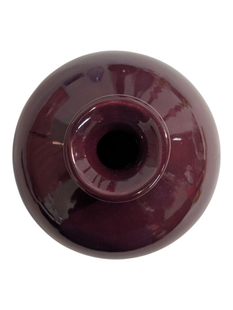 Burgundy Round Art Glass Vase