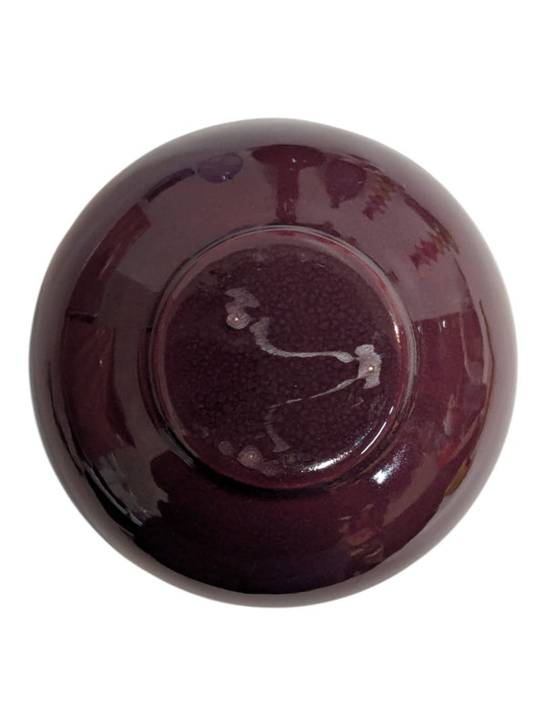 Burgundy Round Art Glass Vase
