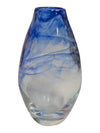 Blue Swirl Art Glass Vase