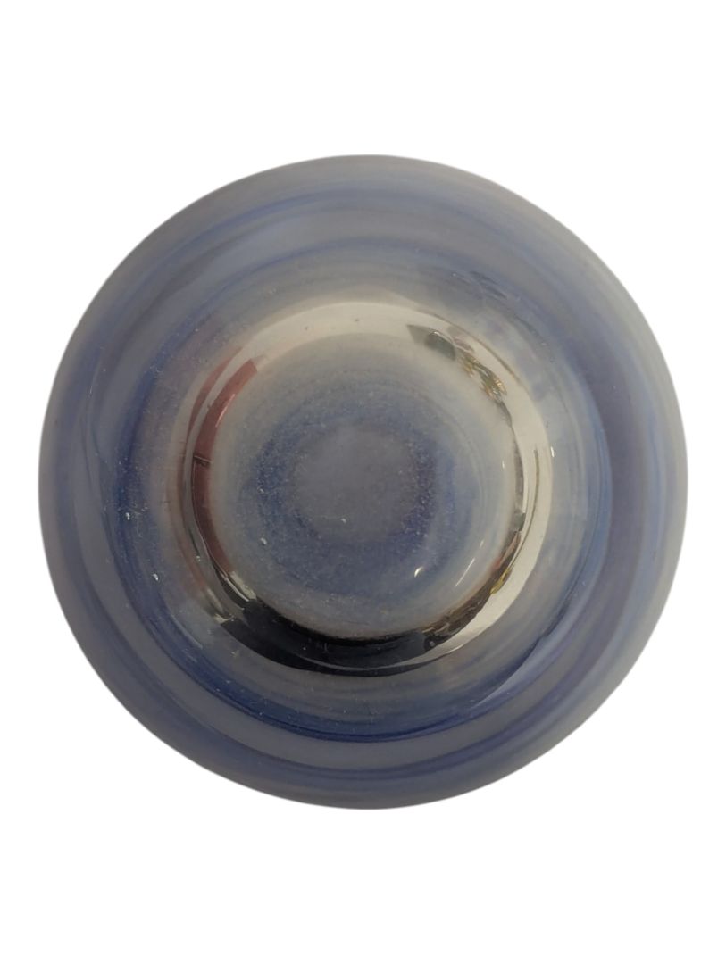 Blue Swirl Art Glass Vase