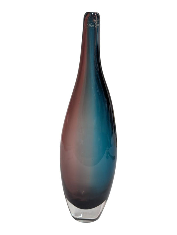 Max Cocco Teal & Plum Art Glass Vase