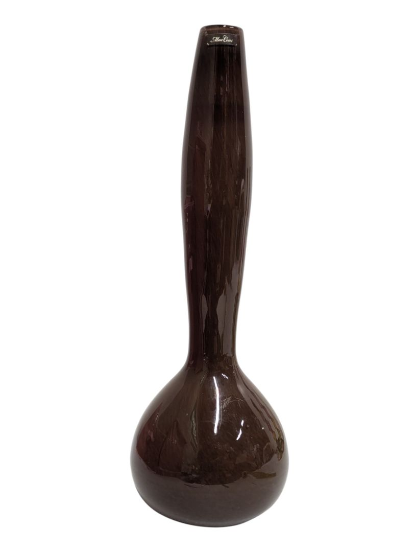 Max Cocco Tall Brown Art Glass Vase