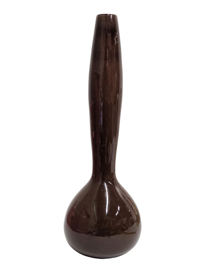 Max Cocco Tall Brown Art Glass Vase