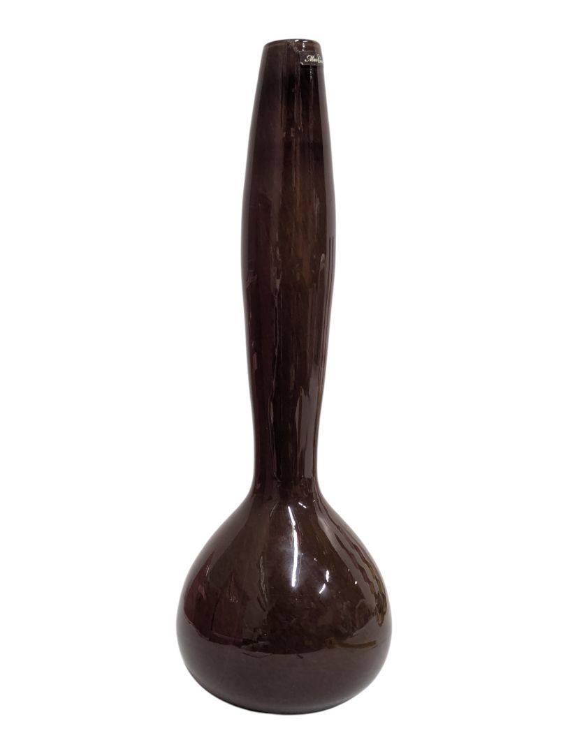 Max Cocco Tall Brown Art Glass Vase