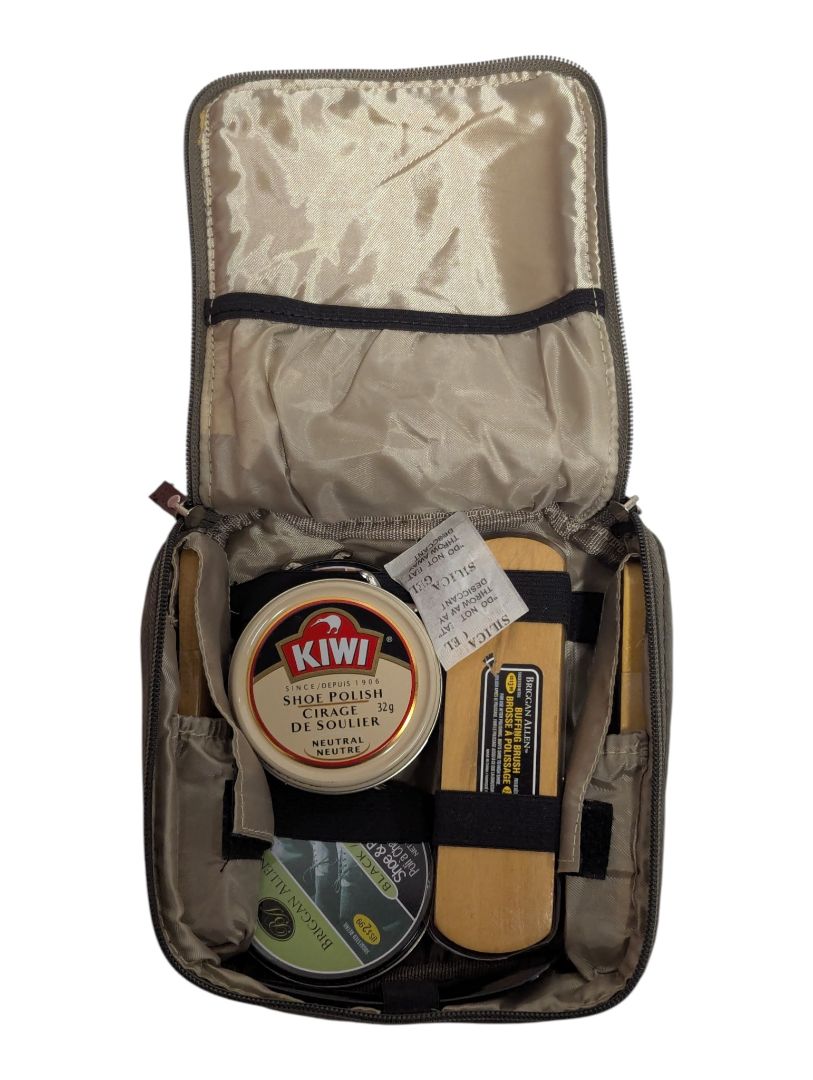 Vintage Shoe Shine Travel Kit with Case