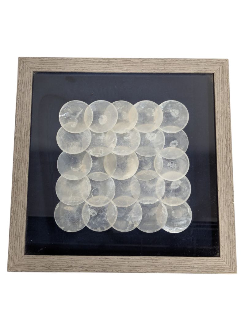Framed Capiz Shell Geometric Wall Art