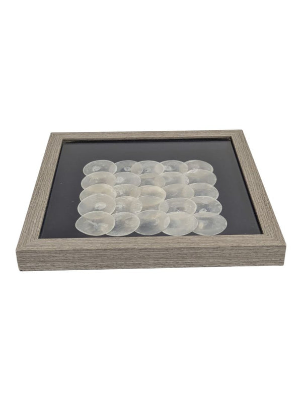 Framed Capiz Shell Geometric Wall Art