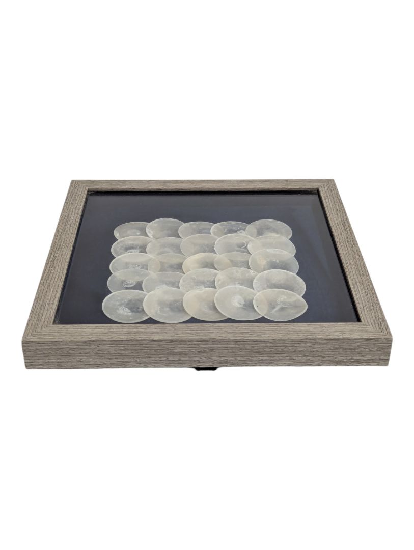 Framed Capiz Shell Geometric Wall Art