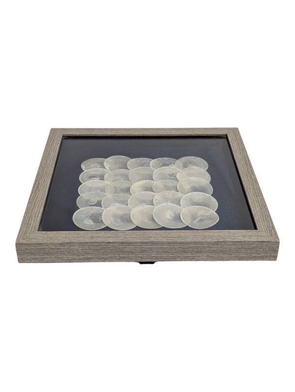Framed Capiz Shell Geometric Wall Art
