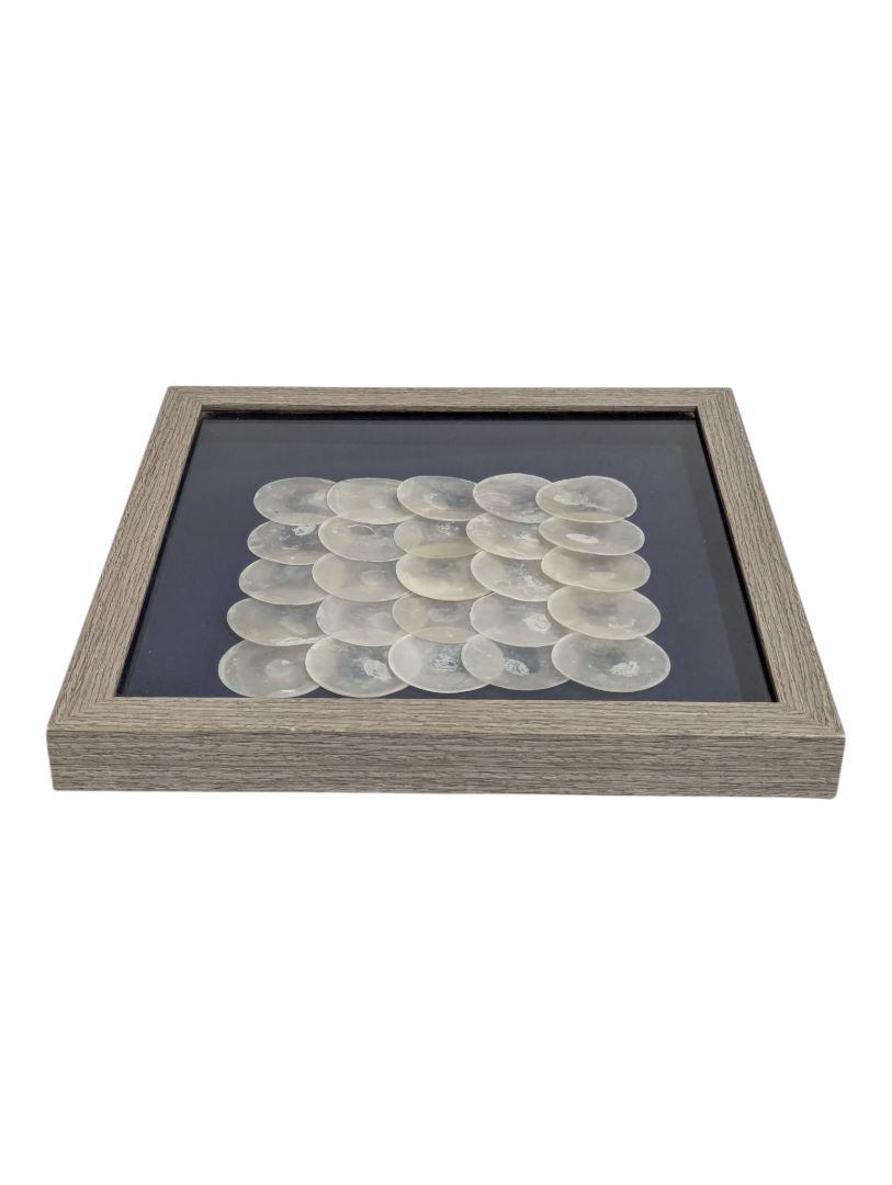 Framed Capiz Shell Geometric Wall Art