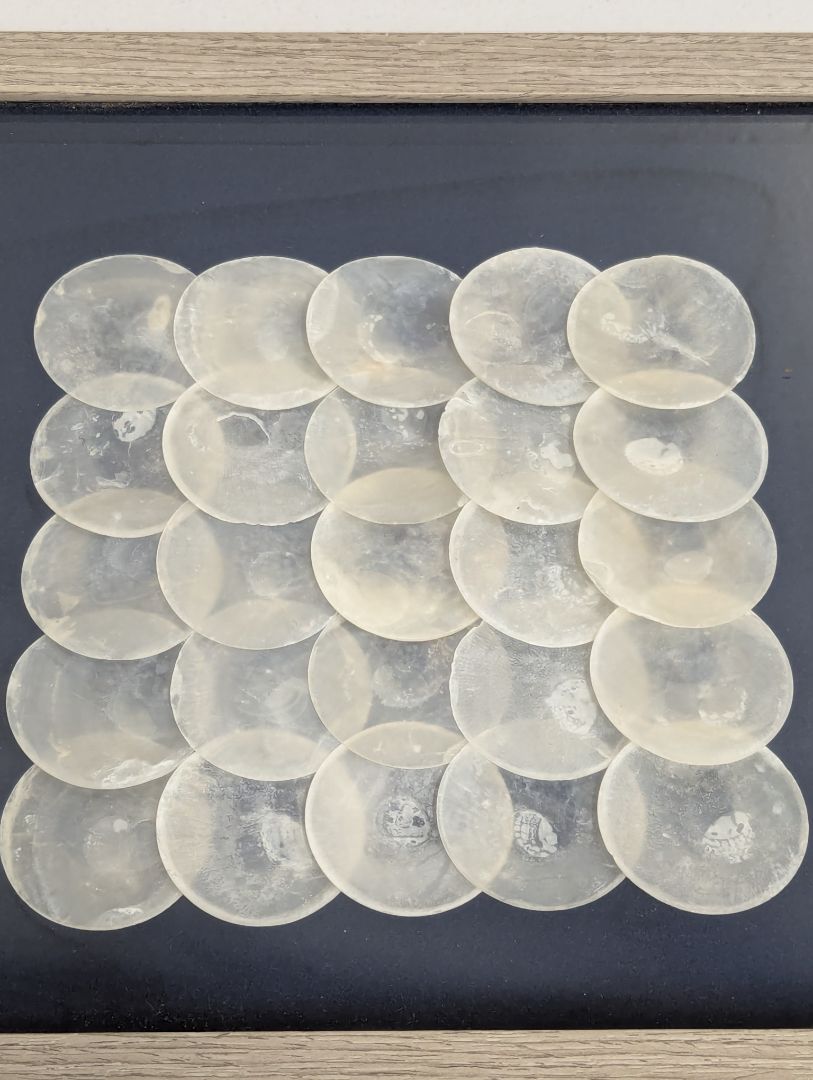 Framed Capiz Shell Geometric Wall Art