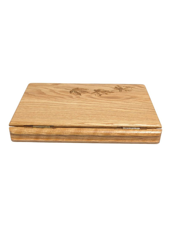 Wooden Memorial Guest Book with Maple Leaf Design