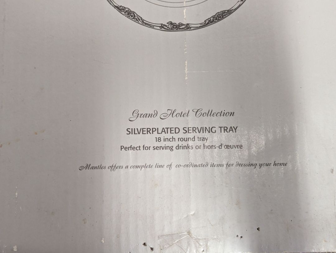 Mantles Grand Hotel Collection Silverplated Tray