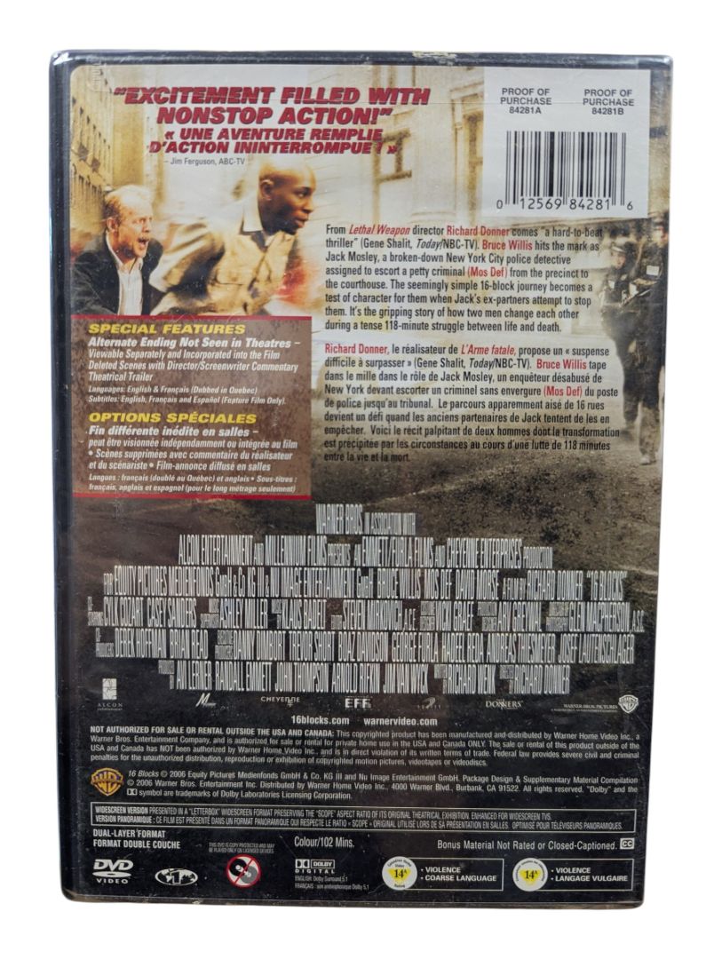 16 Blocks Widescreen Edition DVD – Bruce Willis, Mos Def