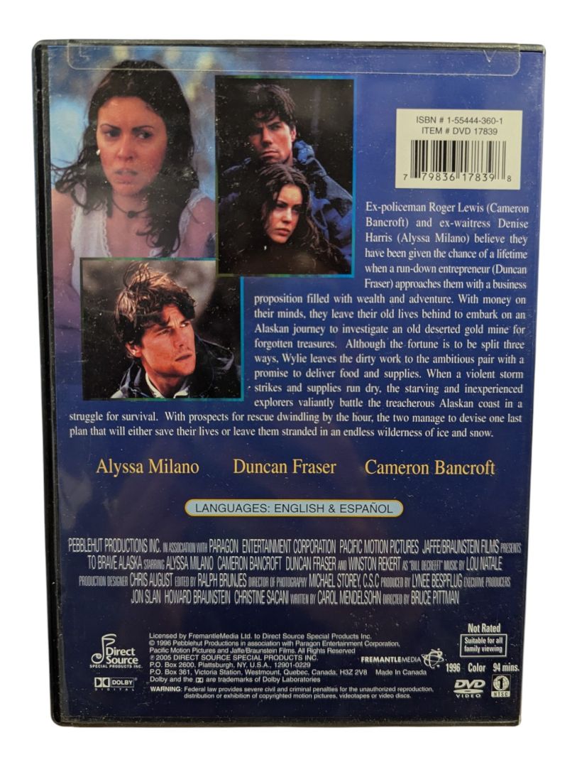 To Brave Alaska DVD – Alyssa Milano, Cameron Bancroft