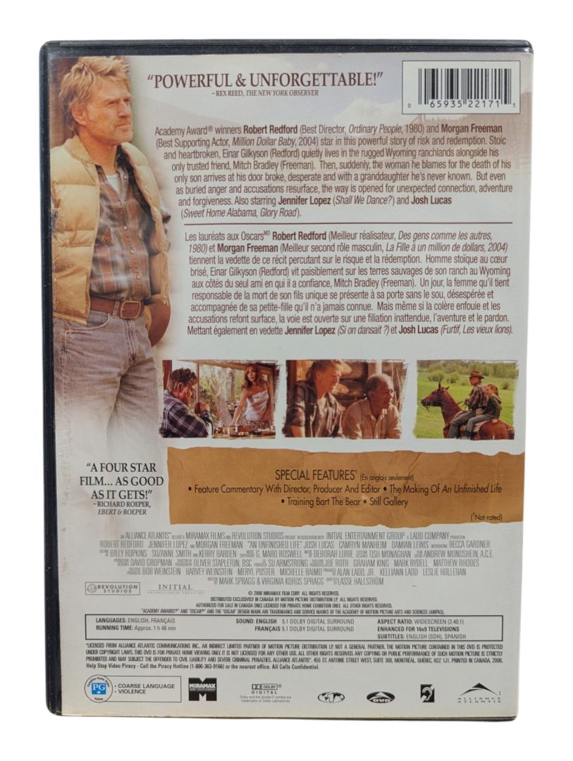 An Unfinished Life DVD – Robert Redford, Jennifer Lopez, Morgan Freeman