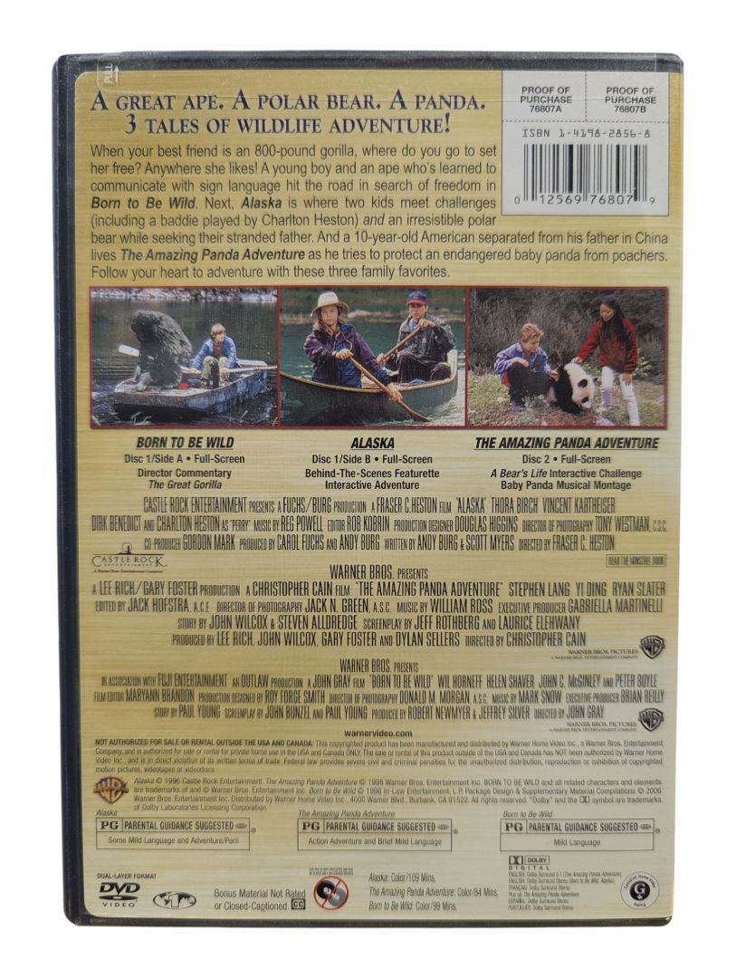 Warner Bros. Triple Feature – Alaska / The Amazing Panda Adventure / Born to Be Wild DVD