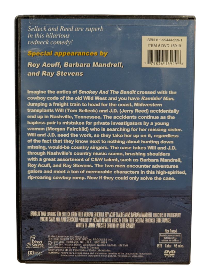 Ramblin’ Man – Tom Selleck, Jerry Reed DVD