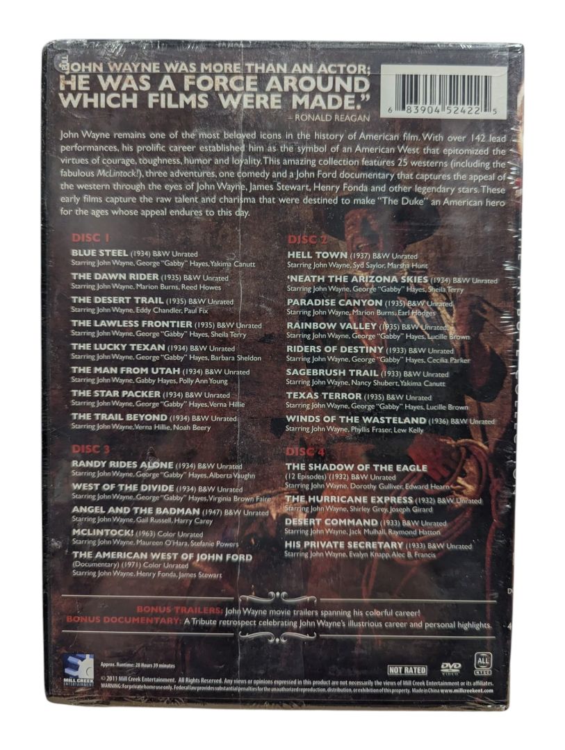 John Wayne Tribute Collection – 25 Films + Documentary DVD Set
