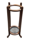 Vintage Wooden Umbrella Stand with Metal Drip Tray