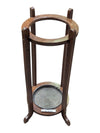Vintage Wooden Umbrella Stand with Metal Drip Tray