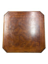 Traditional Carved Wood End Table with Inlaid Top