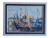 “Busy Morning at Jepara” Framed Harbor Watercolor