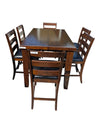 Counter-Height Extendable Dining Table with 6 Chairs