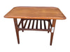 Mid-Century Modern Wood Side Table with Magazine Rack