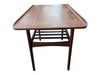 Mid-Century Modern Wood Side Table with Magazine Rack