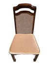Vintage Extendable Wood Dining Table with 4 Cane-Back Chairs