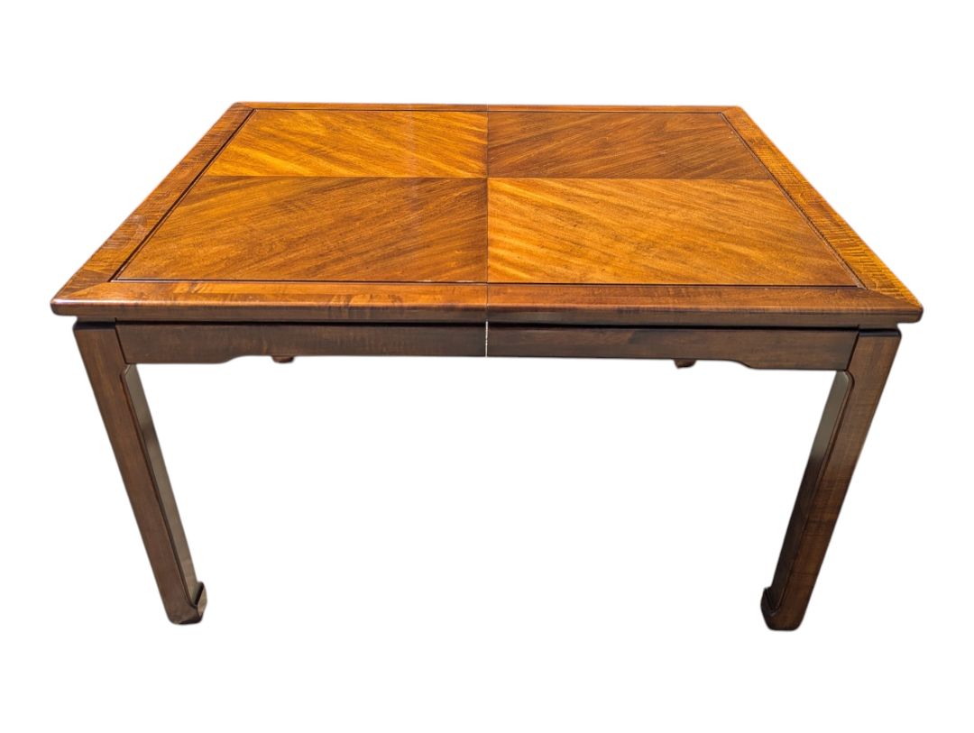 Vintage Extendable Wood Dining Table with 4 Cane-Back Chairs