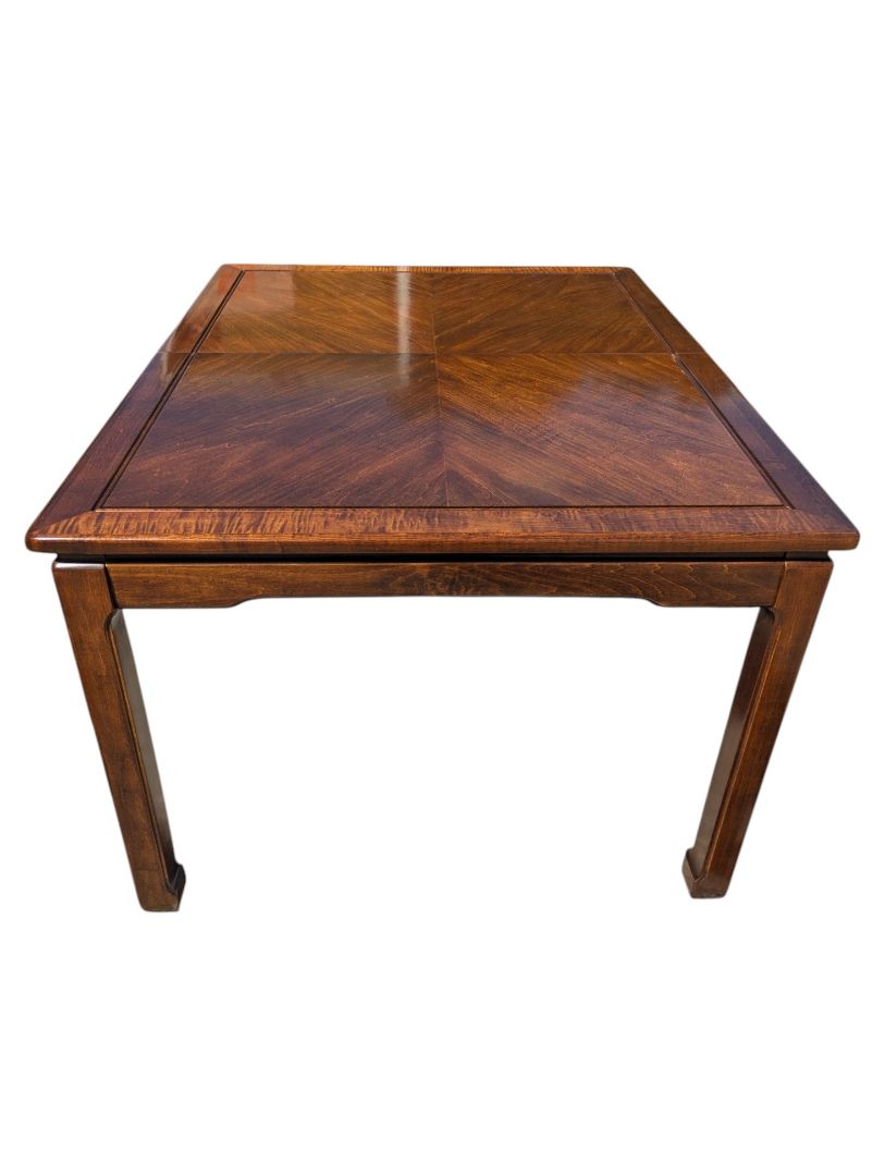 Vintage Extendable Wood Dining Table with 4 Cane-Back Chairs