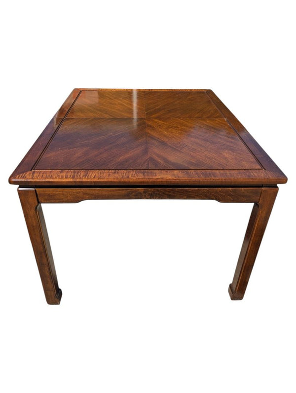 Vintage Extendable Wood Dining Table with 4 Cane-Back Chairs