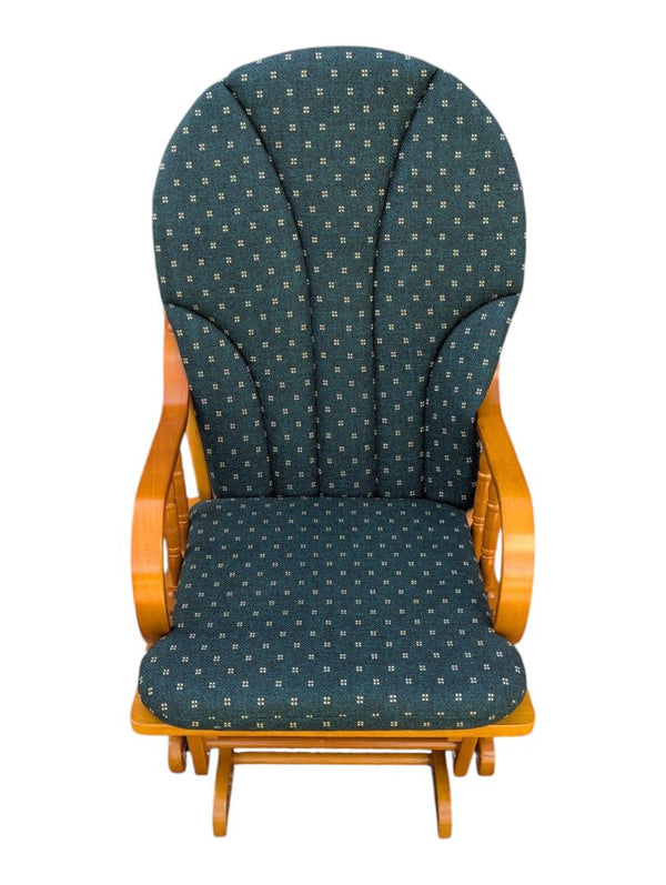 Wood Glider Rocking Chair with Upholstered Cushions