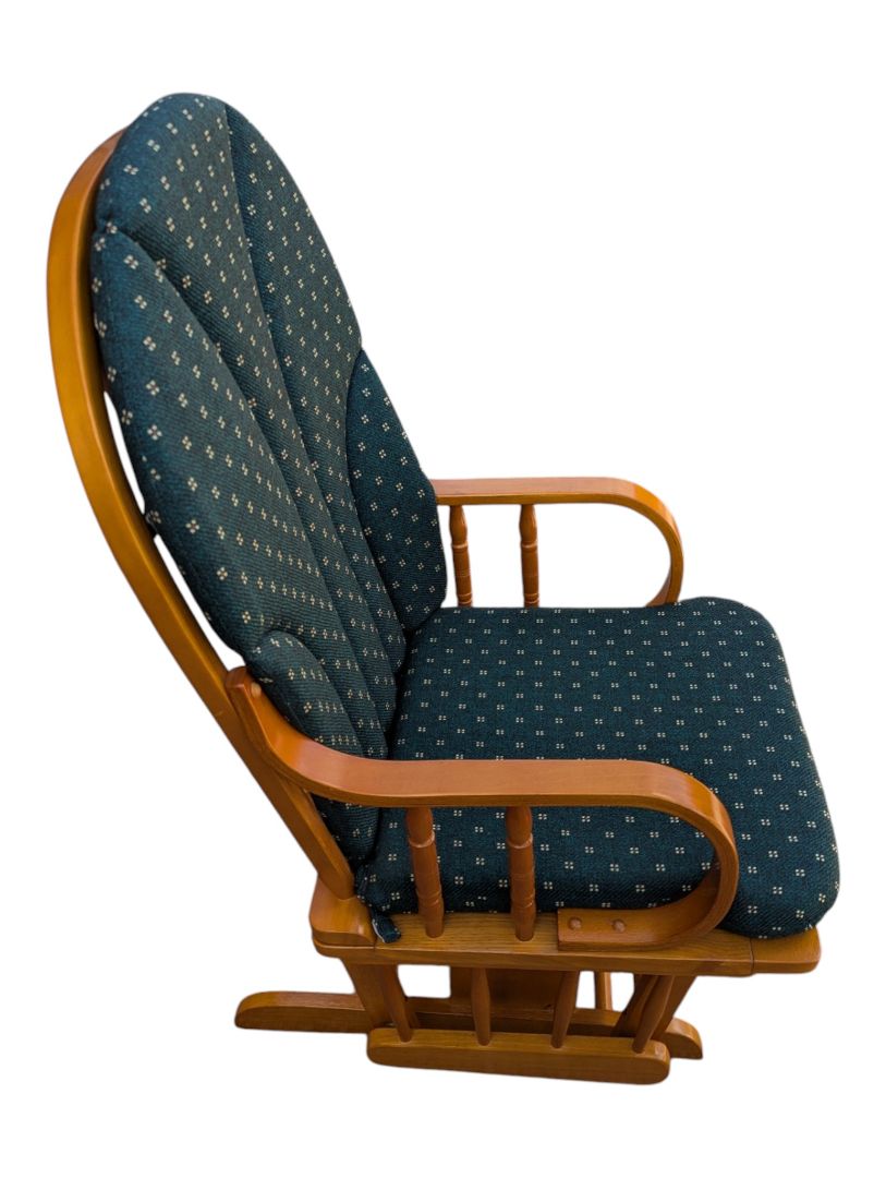 Wood Glider Rocking Chair with Upholstered Cushions