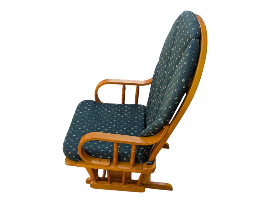 Wood Glider Rocking Chair with Upholstered Cushions